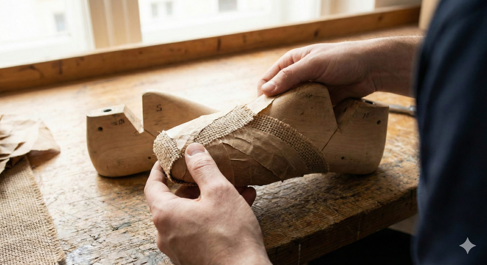 Detalle de la caja cuadrada de una zapatilla