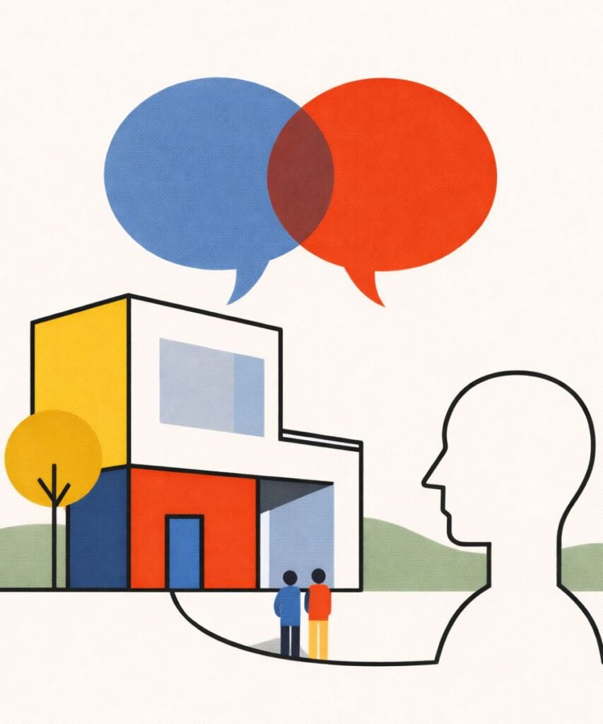 conversacion en una casa